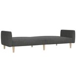 vidaXL Canapé-lit à 2 places gris foncé tissu