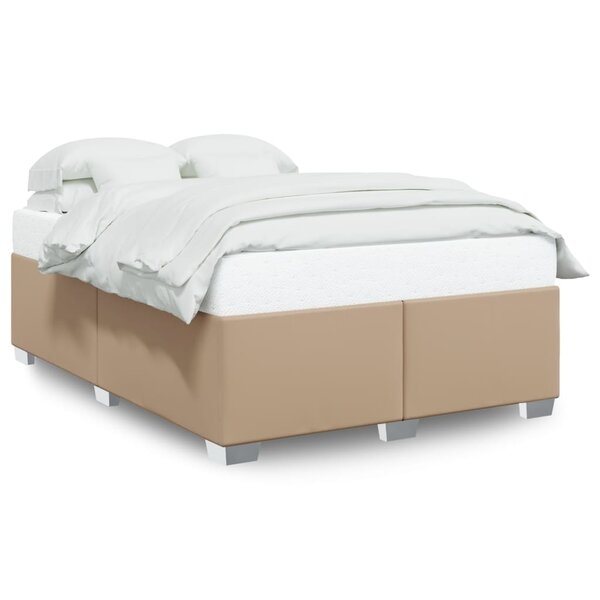vidaXL Cadre de lit Cappuccino 140x190 cm Similicuir