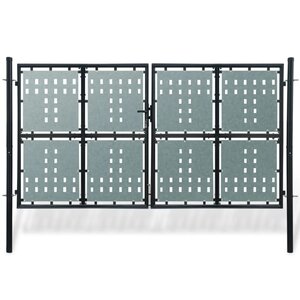 vidaXL Portail simple de clôture Noir 300x250 cm
