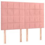 vidaXL Sommier à lattes de lit avec matelas Rose 140x200 cm Velours