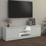 vidaXL Meuble TV avec lumières LED Blanc 120x30x35 5 cm