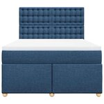vidaXL Sommier à lattes de lit avec matelas Bleu 140x190 cm Tissu
