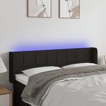vidaXL Tête de lit à LED Noir 147x16x78/88 cm Tissu