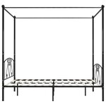 vidaXL Cadre de lit sans matelas avec baldaquin noir 200x200 cm métal
