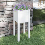 vidaXL Jardinière d'extérieur Blanc 31x31x70 cm Bois de pin massif