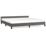vidaXL Cadre de lit avec tête de lit Gris 200x200 cm Similicuir