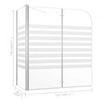 vidaXL Enclos de bain 120x68x130 cm verre trempé rayures