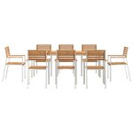 Ensemble de salle à manger de jardin de 9 pièces en bois de teck vidaXL