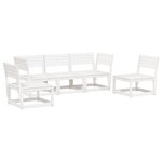 vidaXL Salon de jardin 5 Pièces blanc bois massif de pin