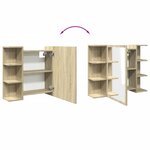 vidaXL Armoire à miroir de bain Chêne sonoma 80x20 5x64 cm Aggloméré