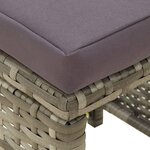 vidaXL Tabourets de jardin 4 Pièces avec coussins Résine tressée Gris