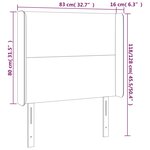vidaXL Tête de lit avec oreilles Noir 83x16x118/128 cm Tissu