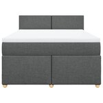 vidaXL Sommier à lattes de lit avec matelas Gris foncé 140x190cm Tissu