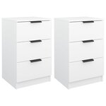 vidaXL Tables de chevet 2 Pièces Blanc 40x36x65 cm