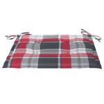 vidaXL Chaises de jardin et coussins à carreaux rouge 3Pièces Teck massif