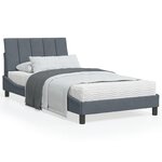 vidaXL Lit avec matelas gris foncé 100x200 cm velours