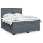 vidaXL Sommier à lattes de lit et matelas Gris foncé 200x200cm Velours