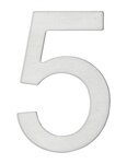 THIRARD - Chiffre 5 adhésif  inox  H.76mm