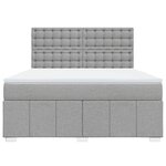 vidaXL Sommier à lattes de lit avec matelas Gris clair 180x200cm Tissu