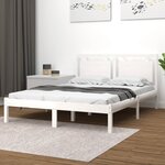 vidaXL Cadre de lit Blanc Bois massif 140x200 cm