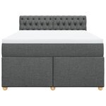 vidaXL Sommier à lattes de lit avec matelas Gris foncé 140x190cm Tissu