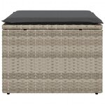 vidaXL Tabouret de jardin coussin gris clair 55x55x37cm résine tressée