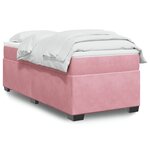 vidaXL Sommier à lattes de lit avec matelas Rose 100x200 cm Velours