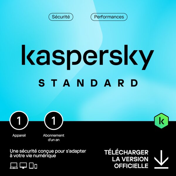 Kaspersky Standard - 1 appareil - Abonnement 1 an