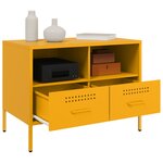 vidaXL Meuble TV jaune moutarde 68x39x50 5 cm acier laminé à froid