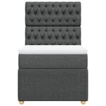 vidaXL Sommier à lattes de lit et matelas Gris foncé 90x190 cm Tissu