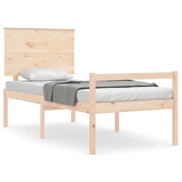 vidaXL Lit pour personne âgée et tête de lit 100x200 cm bois massif