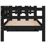 vidaXL Lit de jour Noir 90x200 cm Bois de pin massif