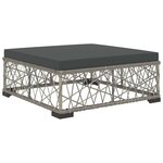 vidaXL Salon de jardin 5 Pièces avec coussins résine tressée gris