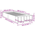 vidaXL Cadre de lit blanc 100x200 cm bois d'ingénierie