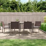 vidaXL Chaises de jardin et coussins lot de 6 marron 56x59x84 cm rotin