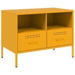 vidaXL Meuble TV jaune moutarde 68x39x50 5 cm acier laminé à froid