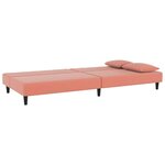 vidaXL Canapé-lit à 2 places avec deux oreillers Rose Velours