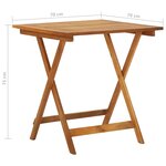 vidaXL Mobilier à dîner de jardin pliable 3 Pièces Bois d'acacia solide