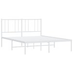 vidaXL Cadre de lit métal avec tête de lit blanc 160x200 cm