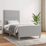vidaXL Cadre de lit avec tête de lit Gris clair 80x200 cm Tissu