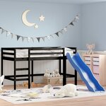 vidaXL Lit mezzanine enfants toboggan 90x190 cm bois pin massif