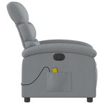 vidaXL Fauteuil de massage inclinable électrique gris clair tissu