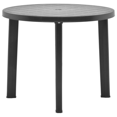 vidaXL Table de jardin Anthracite 89 cm Plastique