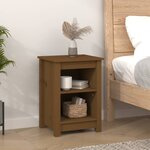vidaXL Tables de chevet 2 Pièces Marron miel 40x35x55 cm Bois pin massif