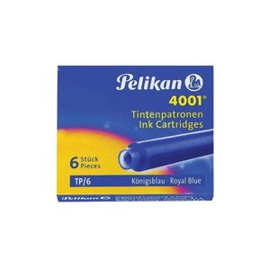 Cartouches d'encre 4001 TP/6 Standard effaçable Bleu royal x 50 PELIKAN
