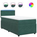vidaXL Sommier à lattes de lit avec matelas Vert foncé 100x200 cm