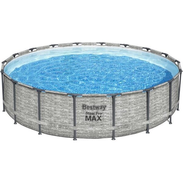 BESTWAY Piscine hors sol Steel Pro Max™ - Motif pierres grises, 549 x 122 cm, systeme FrameLink™