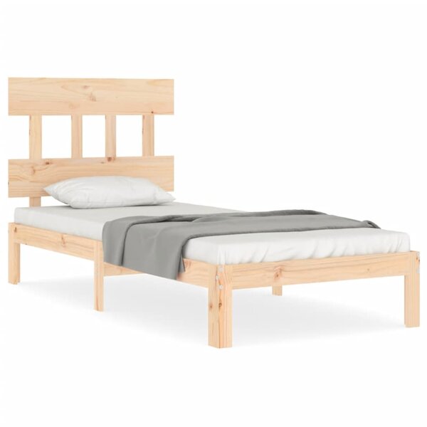 vidaXL Cadre de lit avec tête de lit 90x200 cm bois massif
