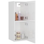 vidaXL Armoire de salle de bain Blanc brillant 30x30x80 cm Aggloméré