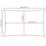 vidaXL Voile de parasol tissu oxford rectangulaire 2x5 m blanc